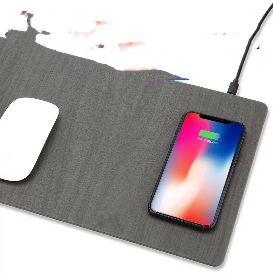 Qi Wireless Charging Mouse Pad Mat PU Leather Mousepad