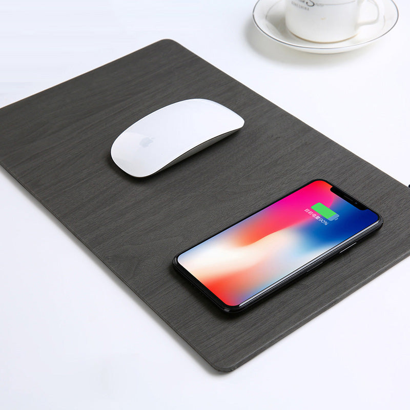 Qi Wireless Charging Mouse Pad Mat PU Leather Mousepad